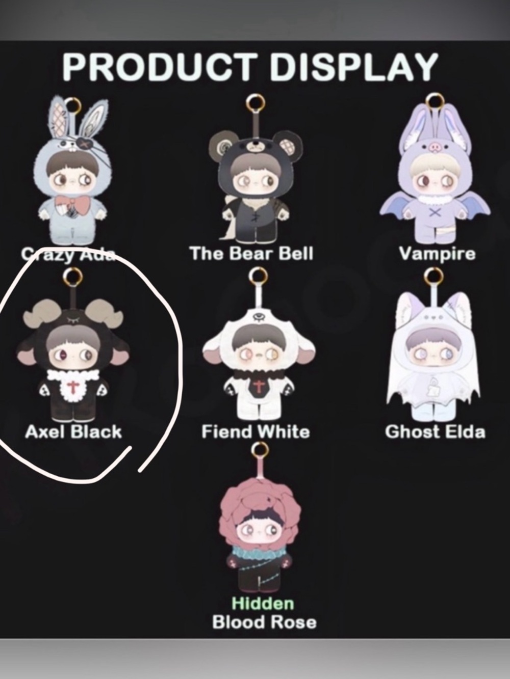 May Mei Dark Forest Series Plush Doll Pendant Axel Black - Picture 10 of 16